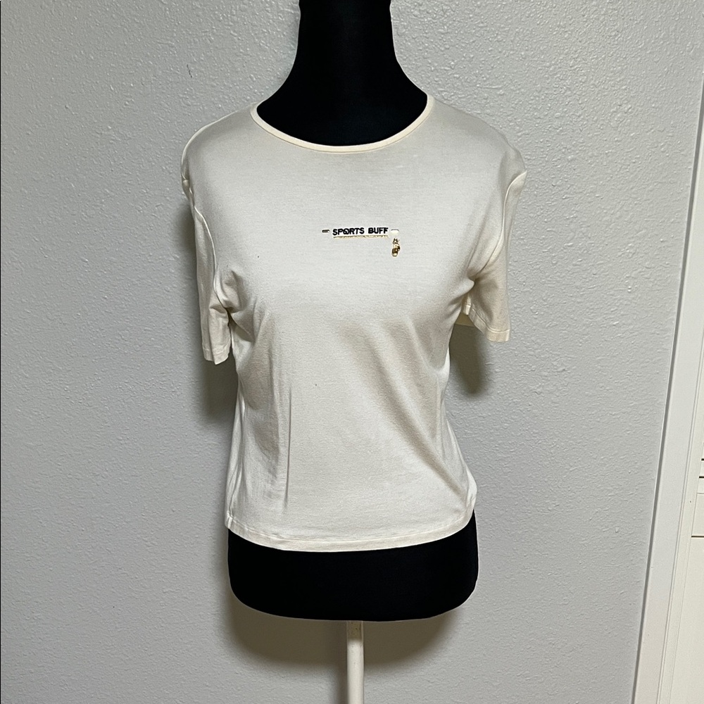Sports Buff Golf Graphic T-Shirt Small White Cotton Blend Tee